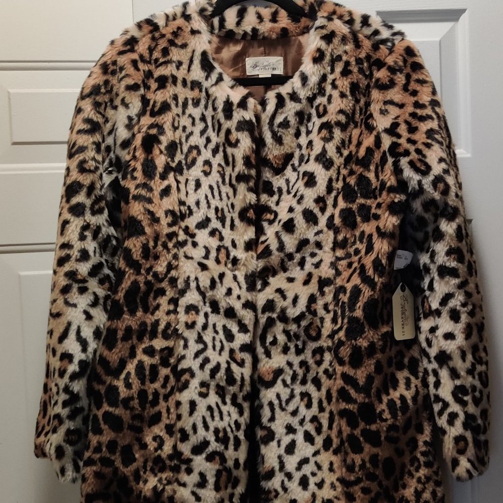 NEW animal print fur jacket